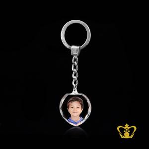 Color-photo-print-on-crystal-key-chain-birthday-gift-family-children-customized-logo-text