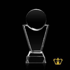 Victory-trophy-with-circle-logo-holder-handcrafted-crystal-honor-awards