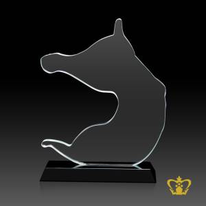 Horse-Trophy-Crystal-Cutout-with-Black-Base-Customized-Logo-Text-60x100-MM-