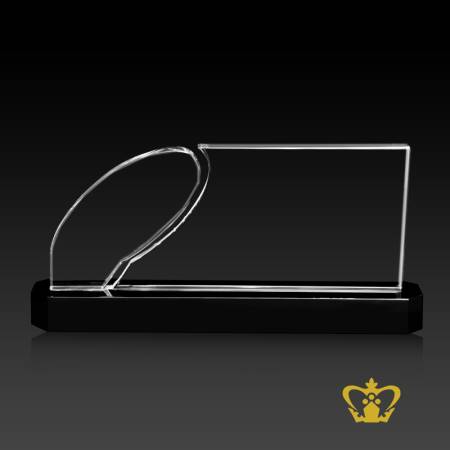 Handcrafted-crystal-cutout-trophy-horizontal-trophy-with-black-base-customized-logo-text