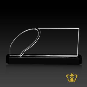 Handcrafted-crystal-cutout-trophy-horizontal-trophy-with-black-base-customized-logo-text