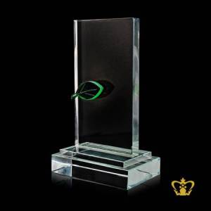 Customized-Crystal-Rectangular-Plaque-Memento-Logo-Engrave-With-2tier-Clear-Crystal-Base