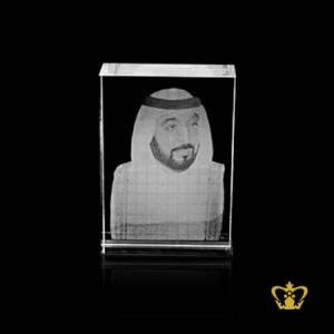 UAE-National-day-gift-corporate-souvenir-His-Highness-Sheikh-Khalifa-bin-Zayed-Al-Nahyan-3D-Laser-engraved-crystal-cube