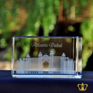 Famous-landmark-Atlantis-Hotel-Dubai-3D-laser-engraved-crystal-cube-Leaving-UAE-Souvenir-tourist-gift