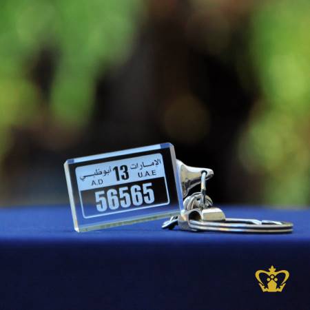 Crystal-Cube-Key-Chain-2D-Laser-engraved-with-Vehcile-Number-plate-Personalized-Gift-For-Friends-Family