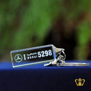 Crystal-cube-keychain-with-Mercedes-Benz-logo-2D-Laser-engraved-with-Car-no-perfect-gift-for-friends-colleague