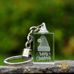 Key-Chain-rectangular-crystal-cube-Laser-Engraved-in-3D-Merry-Christmas-Hat-Cap-for-Christmas-Gift-10X20X30-MM