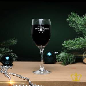 Manufactured-Crystal-Wine-Glass-with-Theme-Merry-Christmas