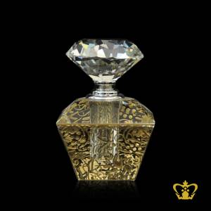 Allured-with-golden-floral-patter-stylish-handcrafted-crystal-perfume-bottle-gift-souvenir