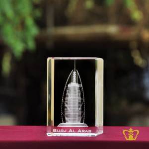 Dubai-famous-landmark-Burj-Al-Arab-crystal-3D-laser-rectangular-crystal-cube-gift-tourist-souvenir