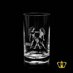 Manufactured-Mesmerizing-Crystal-Tall-Glass-Engraved-with-Gemini-Zodiac-Sign