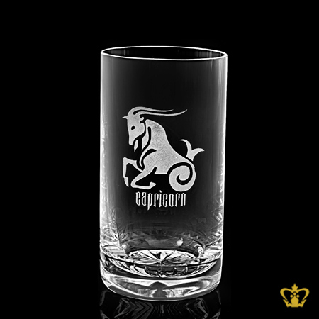 Manufactured-Artistic-Crystal-Tall-Glass-Engraved-with-Capricorn-Zodiac-Sign