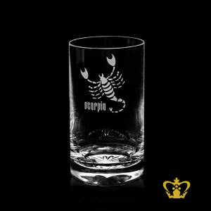 Manufactured-Mesmerizing-Crystal-Tall-Glass-Engrave-Scorpio-Zodiac-Sign