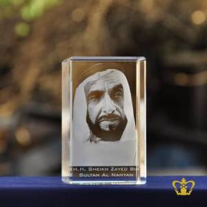 H-H-Sheikh-Zayed-Bin-Sultan-Al-Nahyan-3D-laser-engraved-crystal-rectangular-cube-with-his-most-popular-motivational-Inspirational-quotes-etched