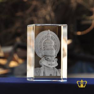 Crystal-cube-with-Kathakali-3d-laser-engraved-Indian-festival-souvenir