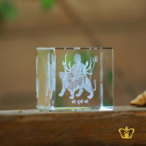 Sacred-Goddess-Durga-3D-Laser-engraved-crystal-cube-lovely-religious-hindu-occasions-special-gift