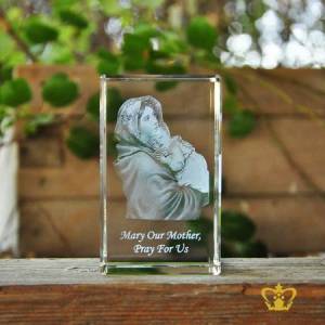 Crystal-cube-3D-laser-engraved-Mary-our-Mother-Pray-for-us-with-baby-Jesus-Baptism-Easter-Christian-occasions-Christmas-gifts-