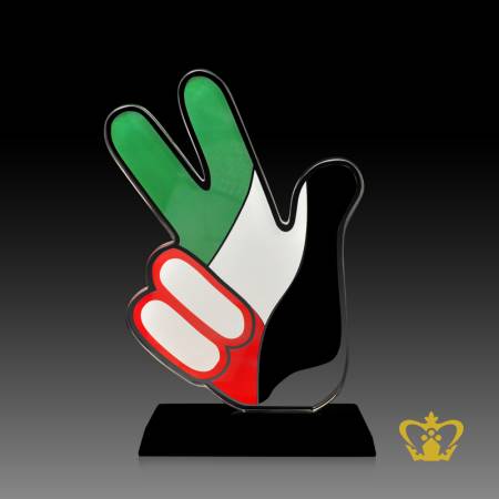 Three-finger-salute-UAE-flag-color-printed-cutout-With-black-base-UAE-National-Day-Gift