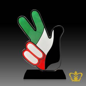 Three-finger-salute-UAE-flag-color-printed-cutout-With-black-base-UAE-National-Day-Gift