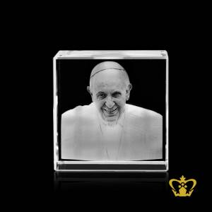 His-Holiness-Pope-Francis-3D-Photo-Laser-Engraved-In-Crystal-Cube-Souvenir-Gift