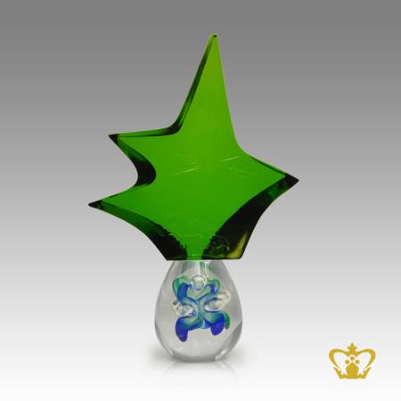 Personalized-crystal-classic-art-star-shape-trophy-with-crystal-paper-weight-base