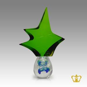 Personalized-crystal-classic-art-star-shape-trophy-with-crystal-paper-weight-base