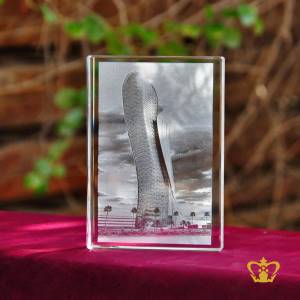 Famous-landmark-of-Abu-Dhabi-UAE-2D-Laser-engraved-crystal-plaque-lovely-tourist-memento-gift-souvenir