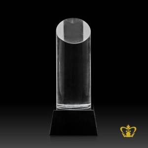 Personalized-Crystal-Trophy-in-Rod-Theme-stands-on-Black-Crystal-Base-Customize-Text-Engraving-Logo-Base-UAE-Famous-Gifts