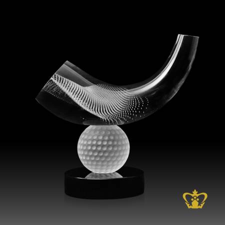 Personalized-Crystal-Trophy-Golf-Theme-stands-on-Black-Base-Customize-Text-Engraving-Logo-Base-UAE-Famous-Souvenirs