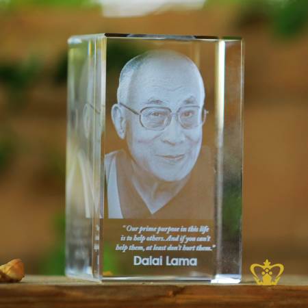 3D-laser-engraved-crystal-rectangular-cube-Dalai-Lama-with-his-most-popular-quotes-etched