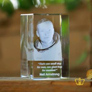 3D-laser-engraved-crystal-rectangular-cube-Neil-Armstrong-with-his-most-popular-quotes-etched