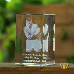 Crystal-rectangular-cube-3D-laser-engraved-Muhammad-Ali-with-his-most-popular-quotes-etched