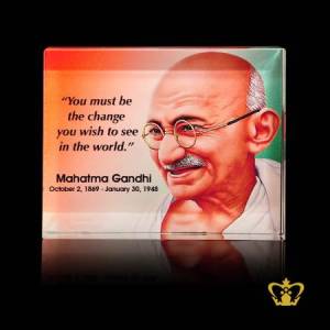 Most-popular-quotes-of-Mahatma-Gandhi-color-printed-on-crystal-rectangular-plaque-inspirational-motivational-gifts-customized-logo-text-