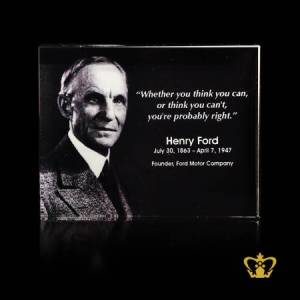 Henry-Ford-with-his-most-popular-quotes-color-printed-on-crystal-rectangular-plaque-customized-logo-text-inspirational-motivational-gifts