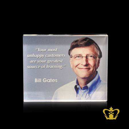 Bill-Gates-with-his-most-popular-quotes-Color-Printed-on-Crystal-Plaque-Inspirational-Motivational-Gifts-Customized-Logo-Text