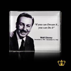 Walt-Disney-with-his-most-popular-quotes-Printed-on-Crystal-Rectangular-Plaque-Inspirational-Motivational-Gifts-Customized-Logo-Text-