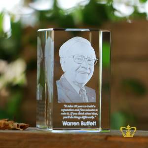Crystal-rectangular-cube-3D-laser-engraved-Warren-Buffett-with-his-most-popular-quotes-etched