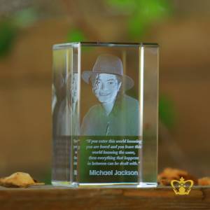 Crystal-rectangular-cube-3D-laser-engraved-Michael-Jackson-with-his-most-popular-quotes-etched