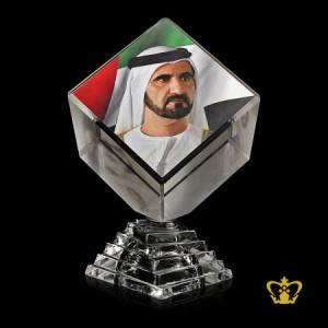 Color-printed-on-crystal-cube-Sheikh-Mohammed-Bin-Rashid-Al-Maktoum-Sheikh-Khalifa-Bin-Zayed-Al-Nahyan-Sheikh-Mohammed-Bin-Zayed-Al-Nahyan-UAE-Souvenirs-