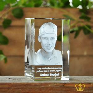 Spanish-Professional-Tennis-player-Rafael-Nadal-3D-laser-engraved-crystal-rectangular-cube-with-his-most-popular-quotes-etched