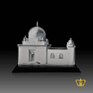 Custom-made-cutout-Syedna-Hatim-Roza-mausoleum-with-black-crystal-base