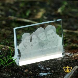 Family-and-friends-photograph-crystal-frame-gift-special-occasion-2D-reflection-laser-engraving-4x5-5-inch-customized-logo-text-pictures