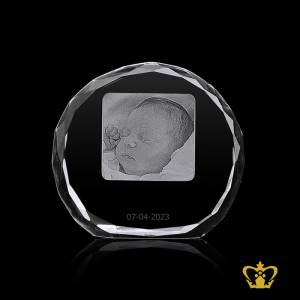 Manufactured-Artistic-Crystal-Paperweight-with-Custom-Image-and-Text-in-2D-Laser-Engraving