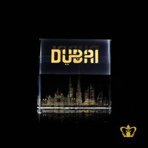 Crystal-cube-home-shape-with-Dubai-Skyline-engraved-customized-logo-text-
