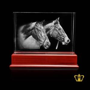 Horse-3D-laser-engraved-in-crystal-cube-with-led-light-wooden-base