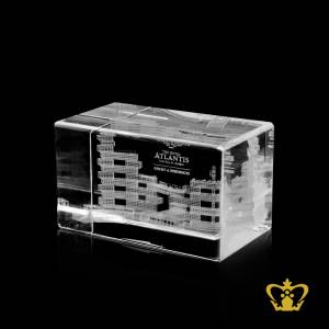 Crystal-cube-engrave-with-royal-Atlantic-3D-laser-customize-text-and-logo