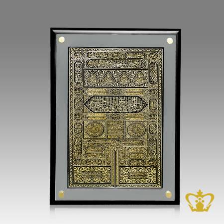 Arabic-golden-word-calligraphy-holy-Kaaba-door-engraved-black-crystal-with-mirror-wall-frame-Islamic-occasion-gift-Eid-Ramadan-souvenir