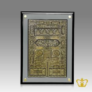 Arabic-golden-word-calligraphy-holy-Kaaba-door-engraved-black-crystal-with-mirror-wall-frame-Islamic-occasion-gift-Eid-Ramadan-souvenir