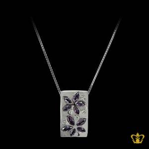 Elegant-white-square-pendant-inlaid-with-gleaming-crystal-diamond-lovely-gift-for-her