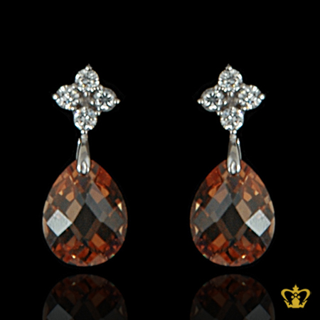 Amber-crystal-drop-shape-diamond-earring-embellished-crystal-diamond